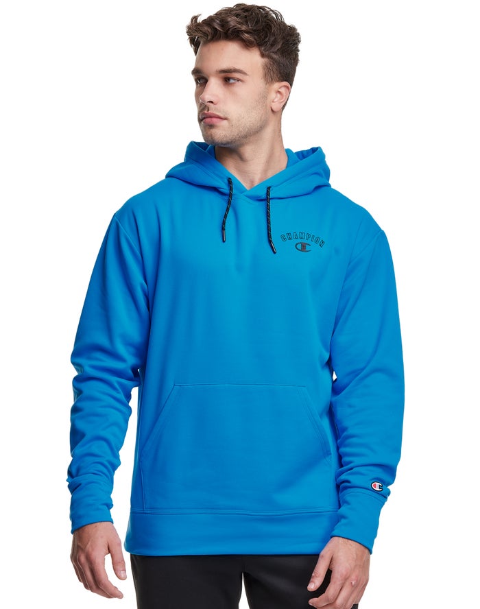 Champion Game Day Block Arch Logo Blue Hoodie Mens - South Africa ZHKBST162